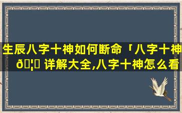 生辰八字十神如何断命「八字十神 🦍 详解大全,八字十神怎么看」